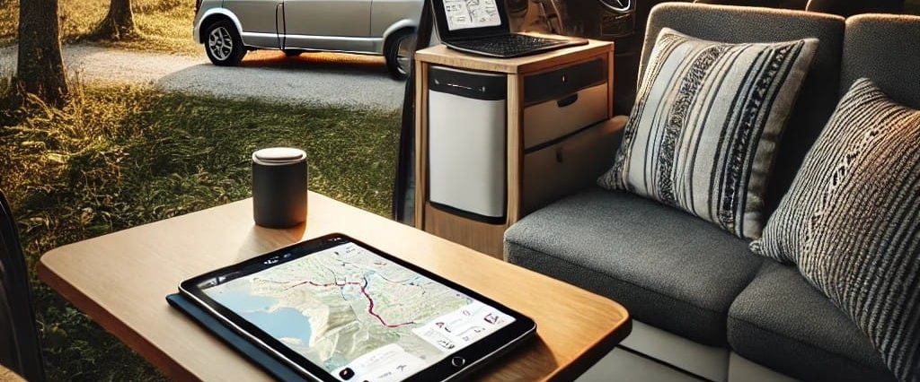 tablet in camper