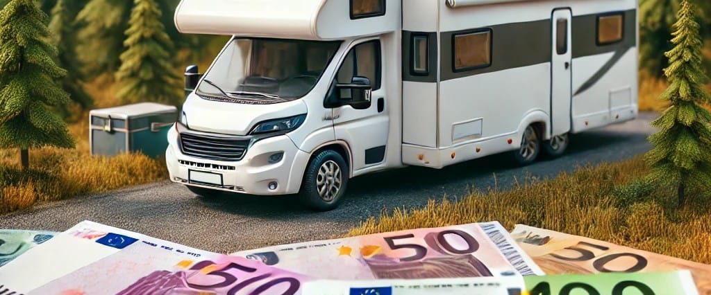 camper met bankbiljetten